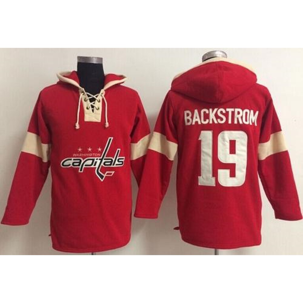 Washington Capitals #19 Nicklas Backstrom Red Pullover NHL Hoodie 1