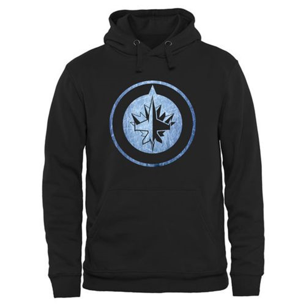 Winnipeg Jets Rinkside Pond Hockey Pullover Hoodie Black 1