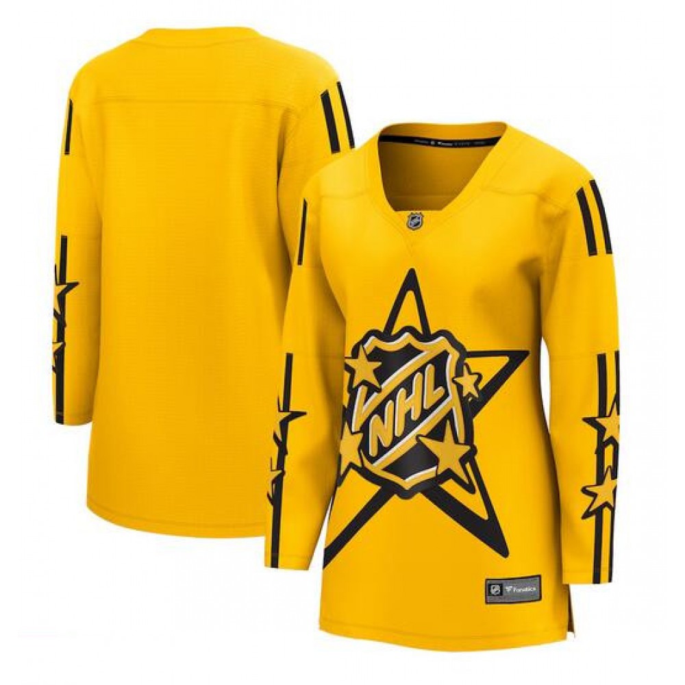 Women's All-Star Game 2024 Yellow Stitched Hockey Jersey 1