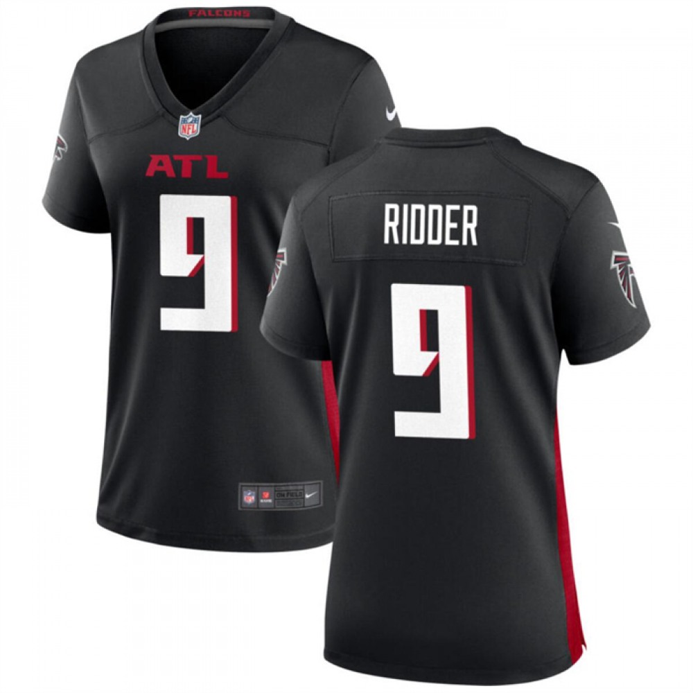 Women's Atlanta Falcons #9 Desmond Ridder Black Stitched Jersey(Run Small) 1