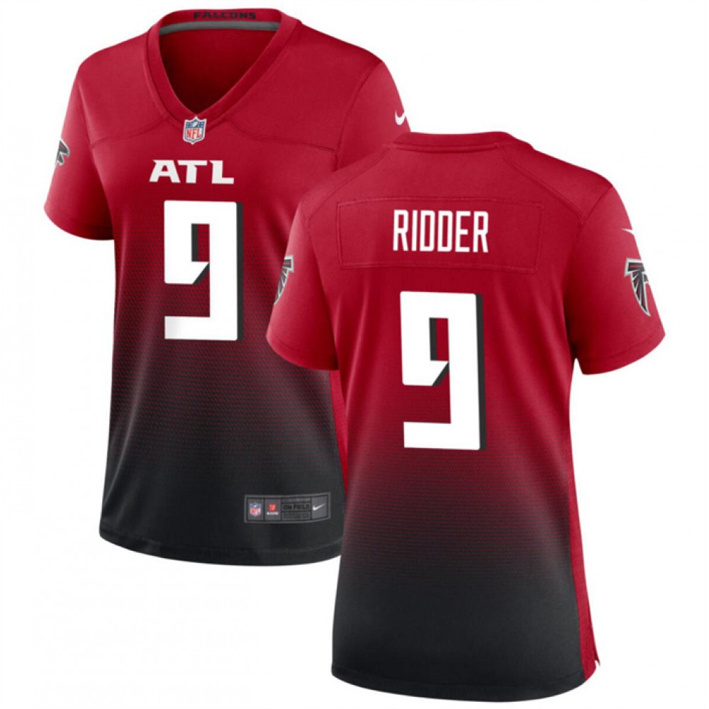 Women's Atlanta Falcons #9 Desmond Ridder Red/Black Stitched Jersey(Run Small) 1