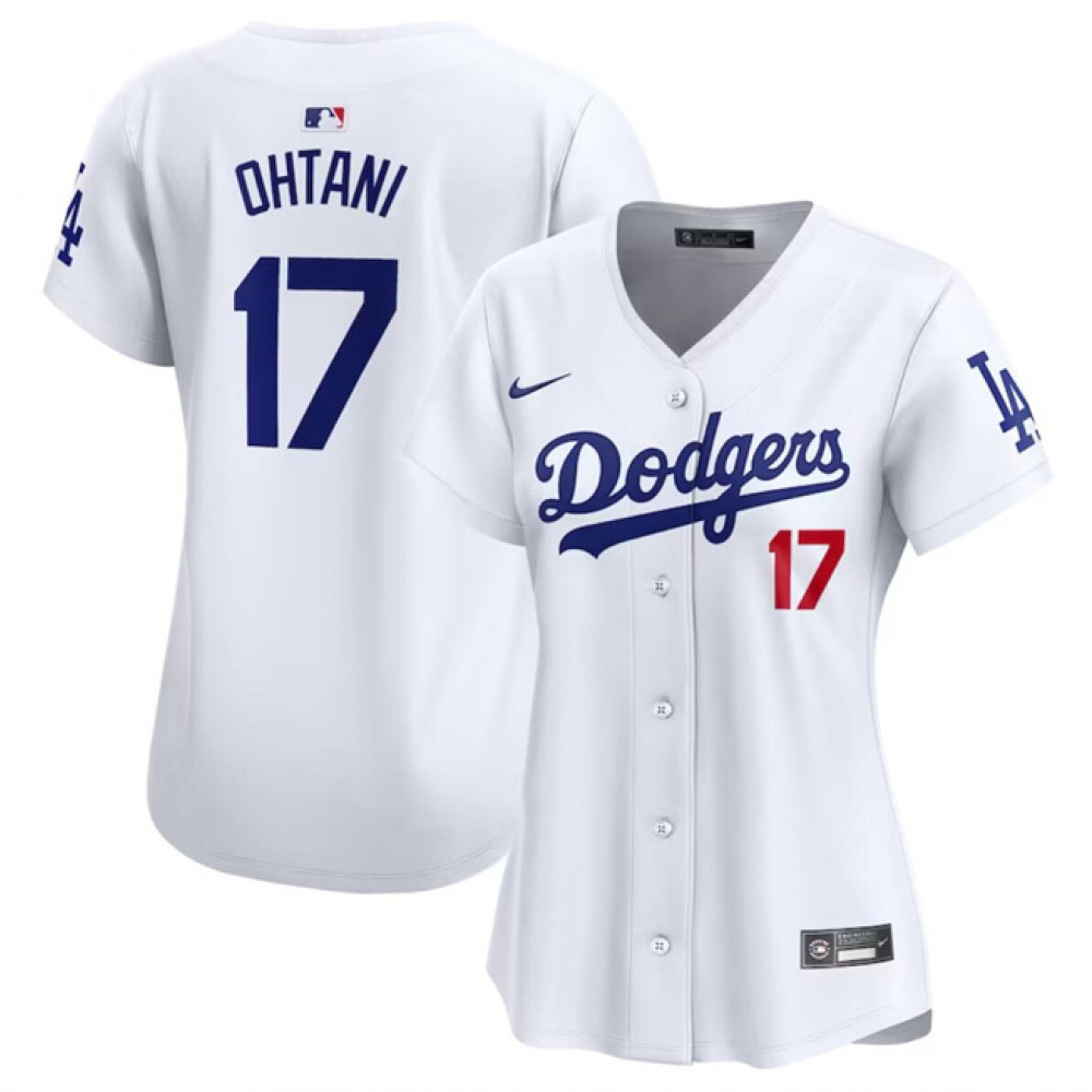 Women's Los Angeles Dodgers #17 Shohei Ohtani White Stitched Jersey(Run Small) 1