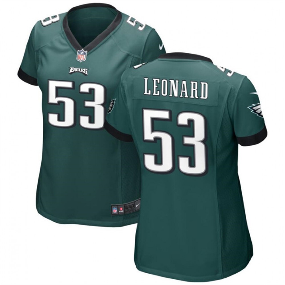 Women's Philadelphia Eagles #53 Shaquille Leonard Green Stitched Football Jersey(Run Small) 1