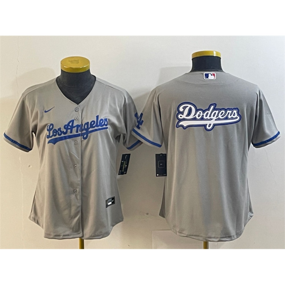 Youth Los Angeles Dodgers Grey Team Big Logo Stitched Jersey 1
