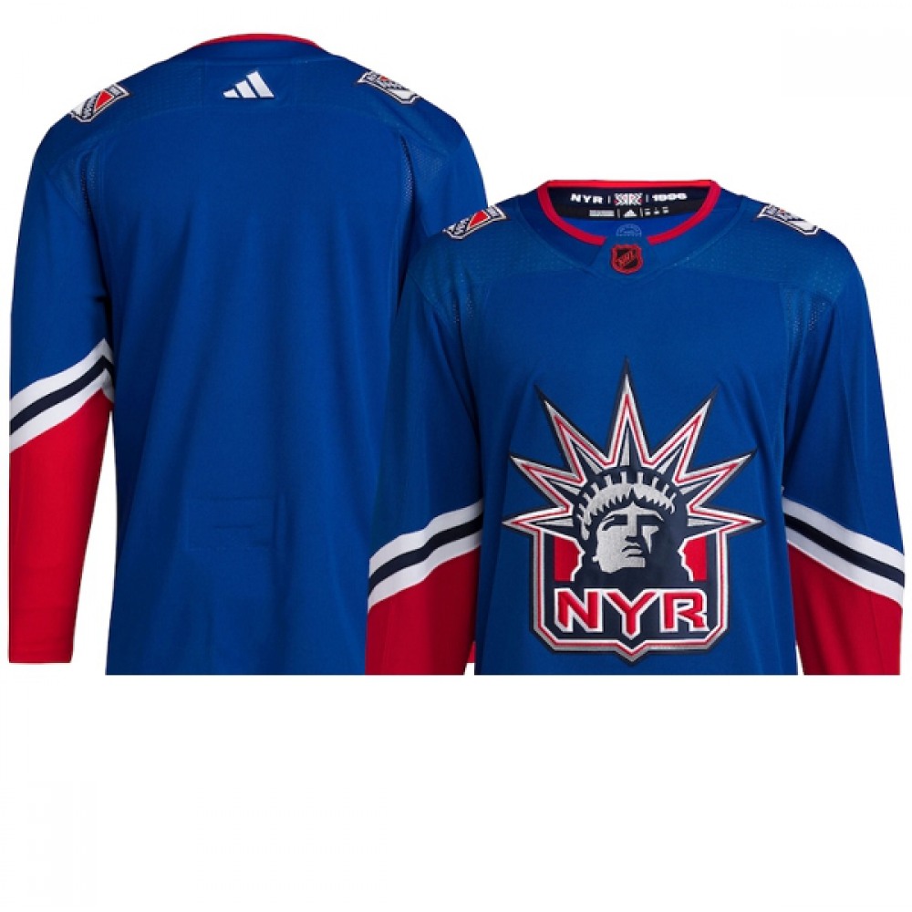 Youth New York Rangers Blank Blue 2022-23 Reverse Retro Stitched Jersey 1