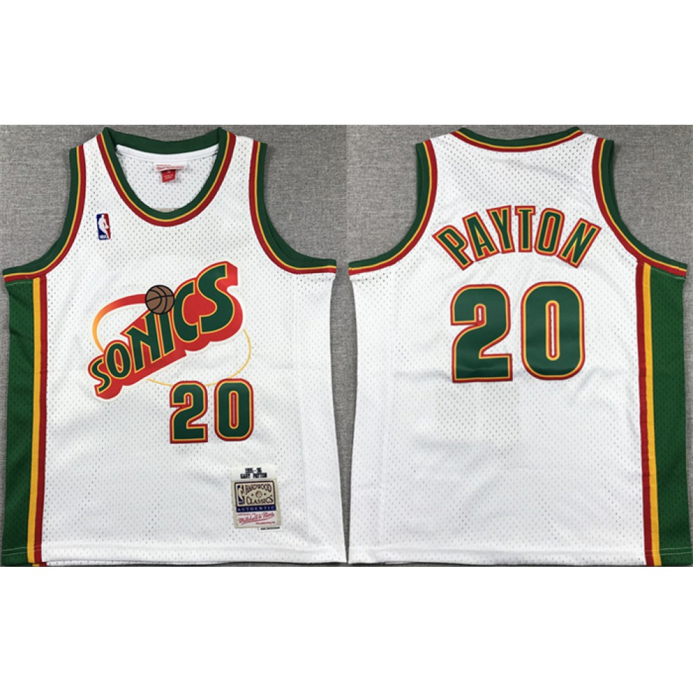 Youth Oklahoma City Thunder #20 Gary Payton White Stitched Basketball Jersey 1
