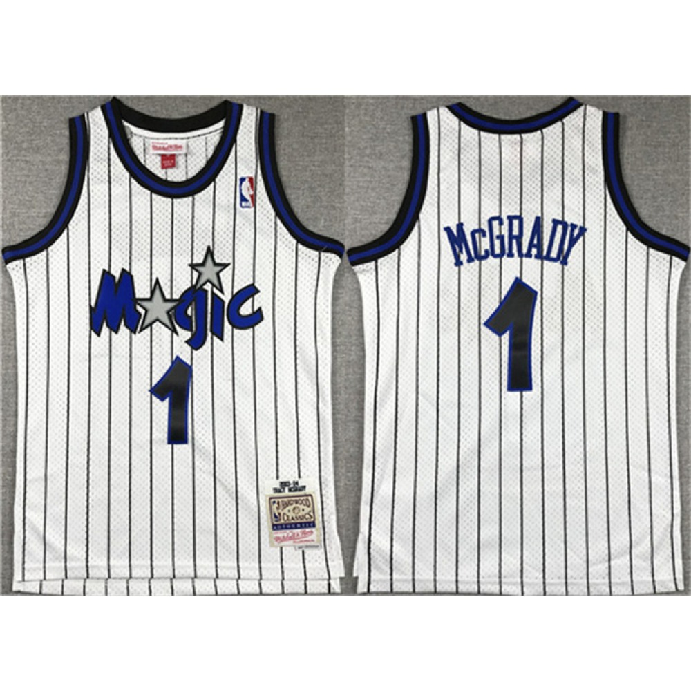 Youth Orlando Magic #1 Tracy McGrady White Stitched Jersey 1