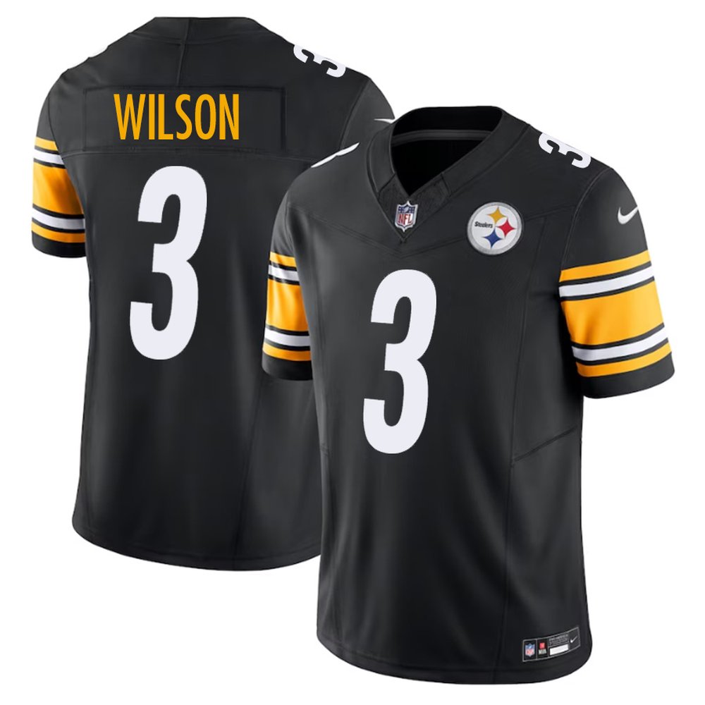 Youth Pittsburgh Steelers #3 Russell Wilson Black F.U.S.E. Vapor Untouchable Limited Jersey 1