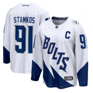 Youth Tampa Bay Lightning #91 Steven Stamkos 2022 White Stadium Series Stitched Jersey