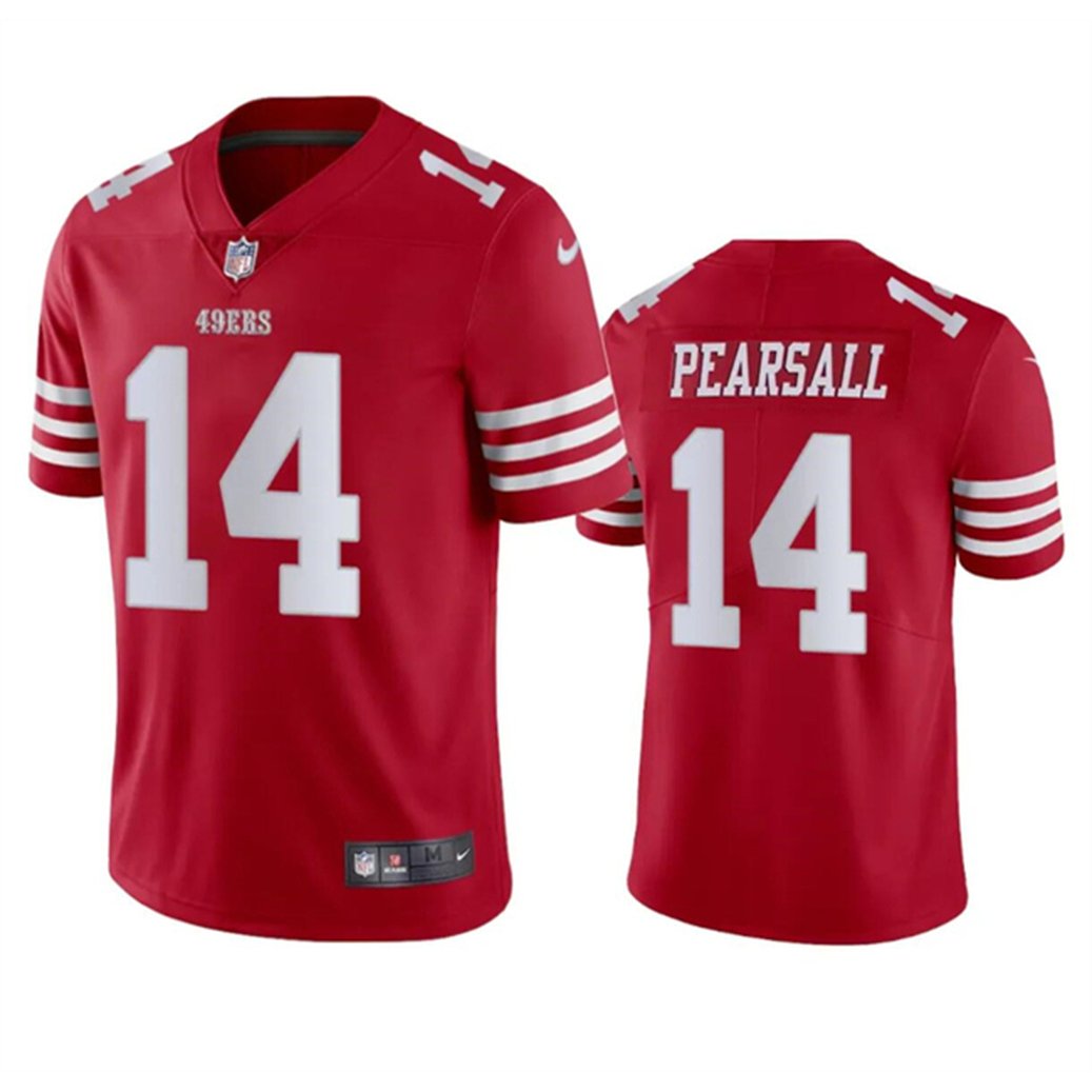 Men's San Francisco 49ers #14 Ricky Pearsall Red 2024 Draft Vapor Untouchable Limited Stitched Football Jersey 1