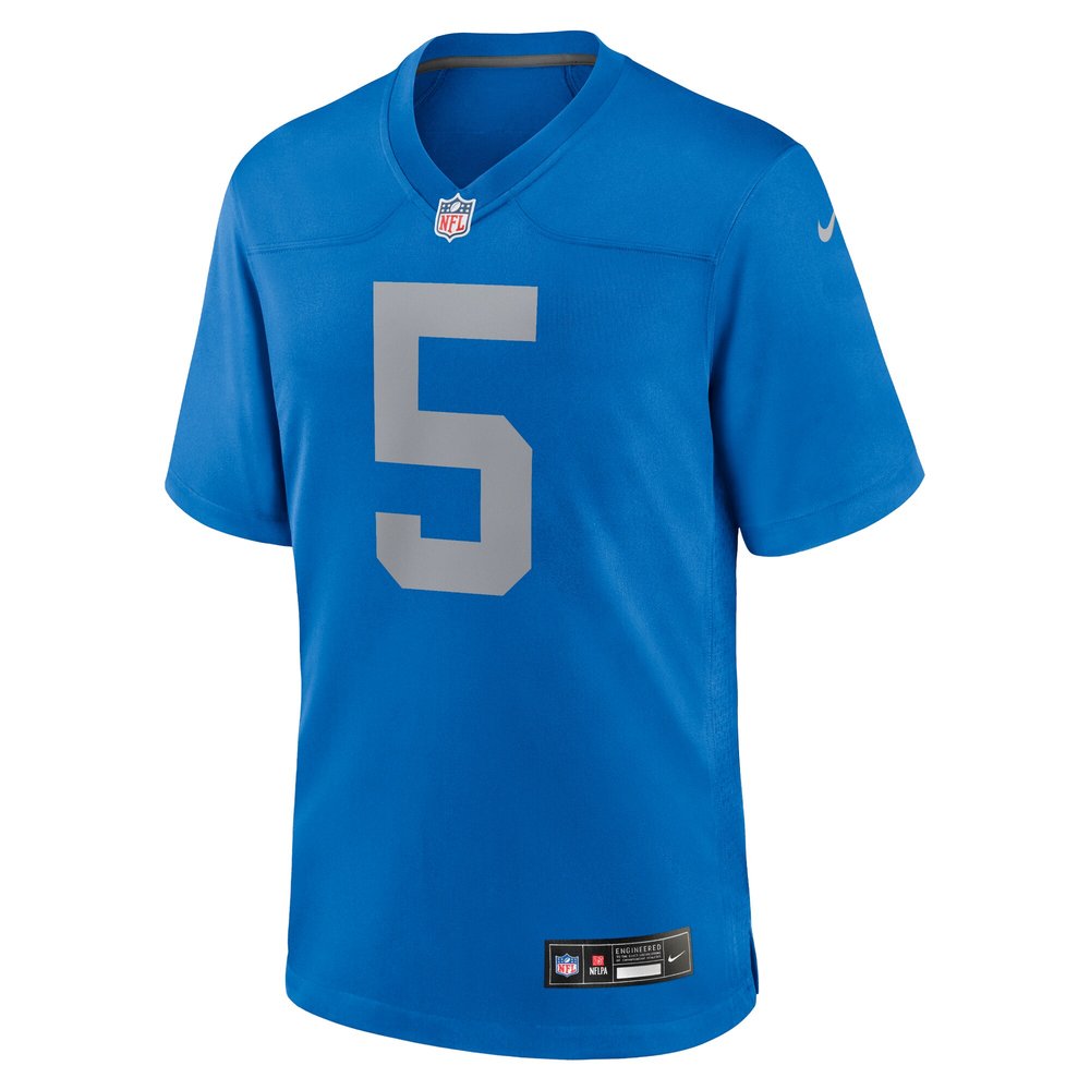 Men's Detroit Lions #5 David Montgomery Blue Alternate Game Jersey 2