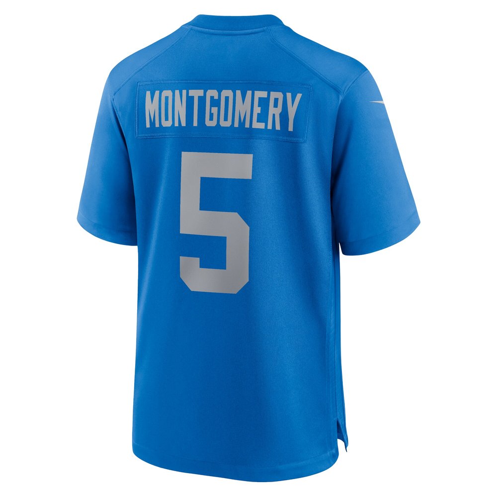 Men's Detroit Lions #5 David Montgomery Blue Alternate Game Jersey 3