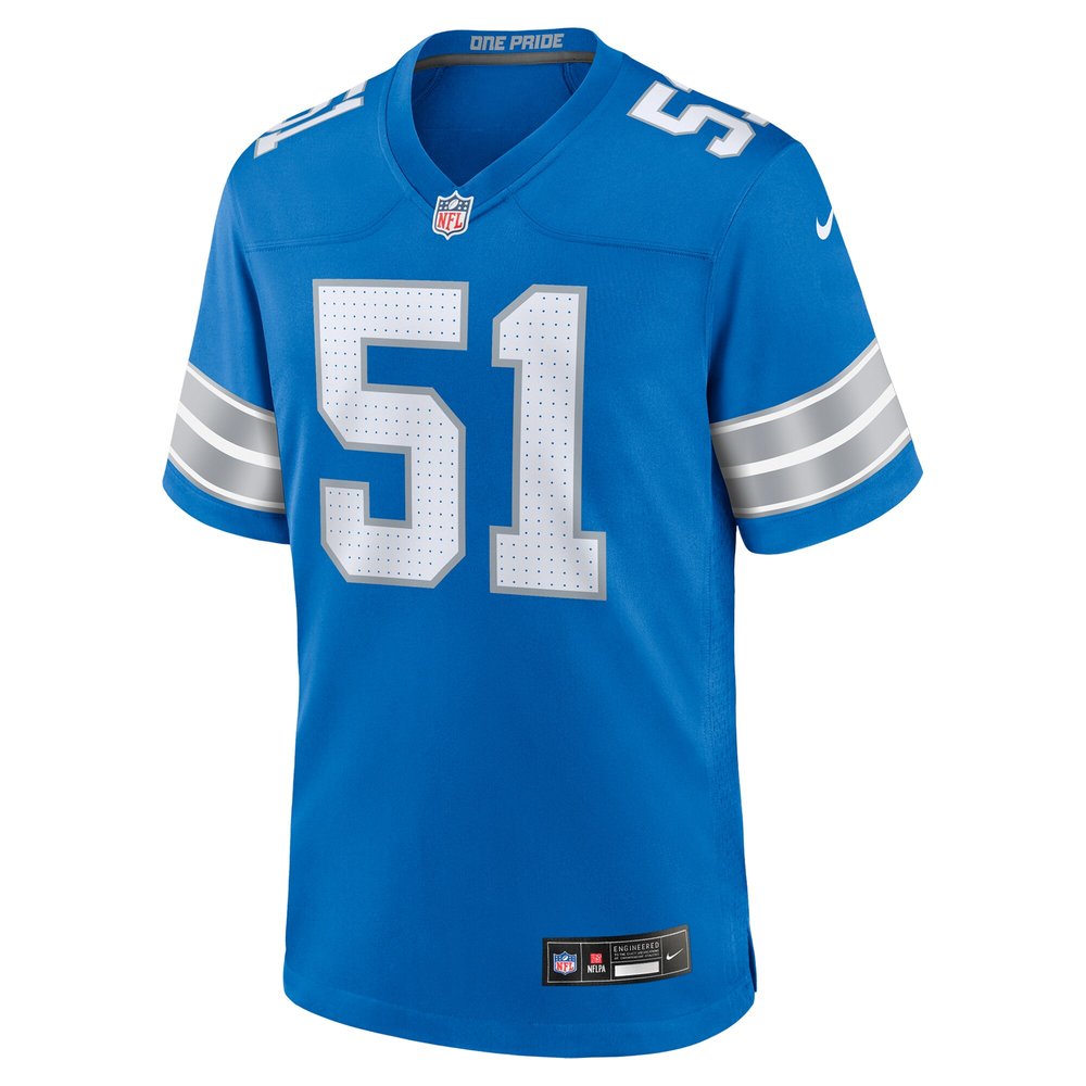 Men's Detroit Lions Ben Niemann Blue Team Game Jersey 2