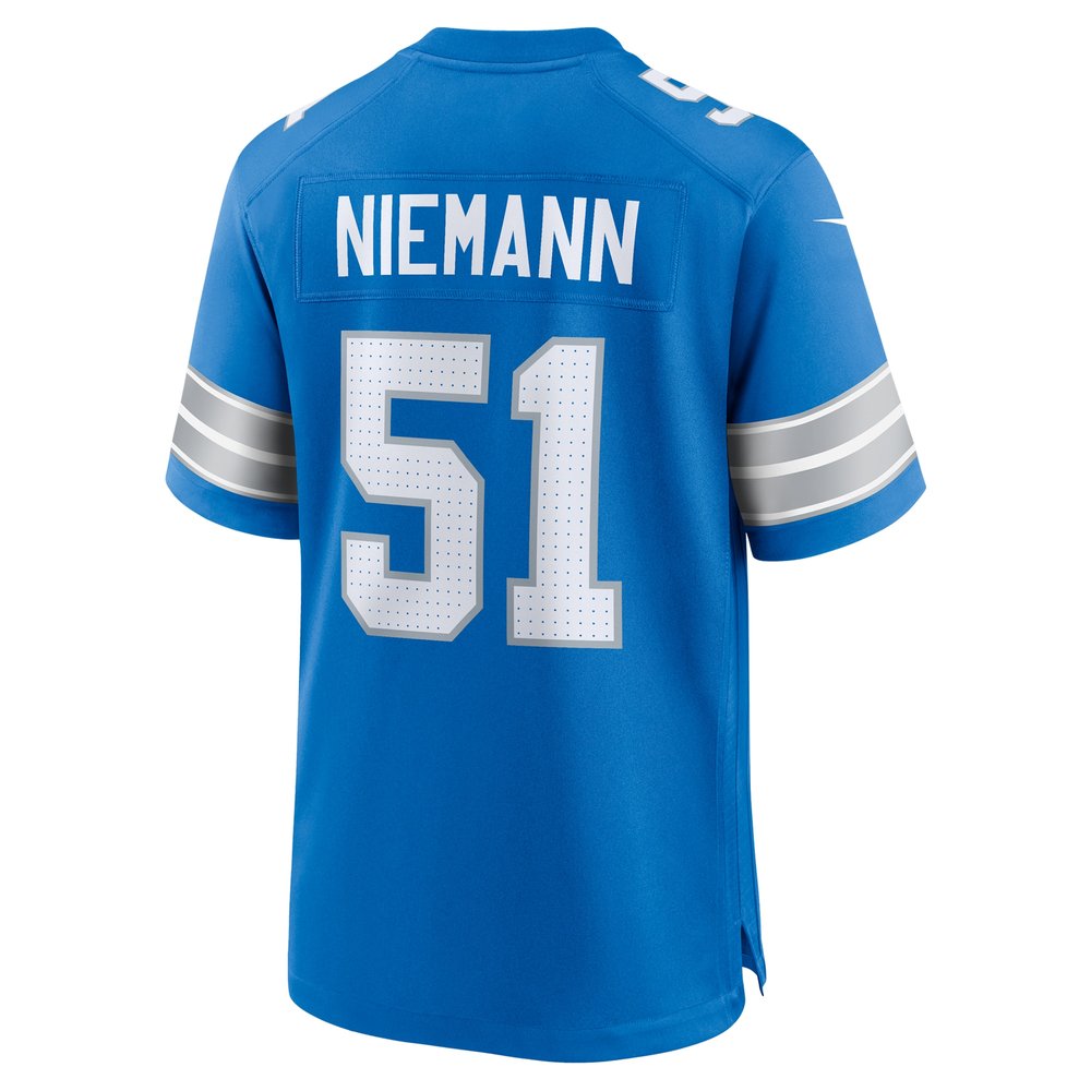 Men's Detroit Lions Ben Niemann Blue Team Game Jersey 3