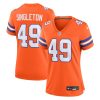 Women's Denver Broncos Alex Singleton Orange Mile High Collection 1977 Throwback Player Game Jersey