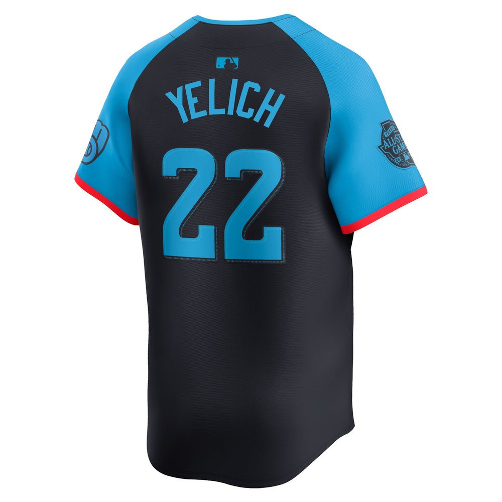 Men's National League Christian Yelich Navy 2024 MLB All-Star Game Limited Player Jersey 3