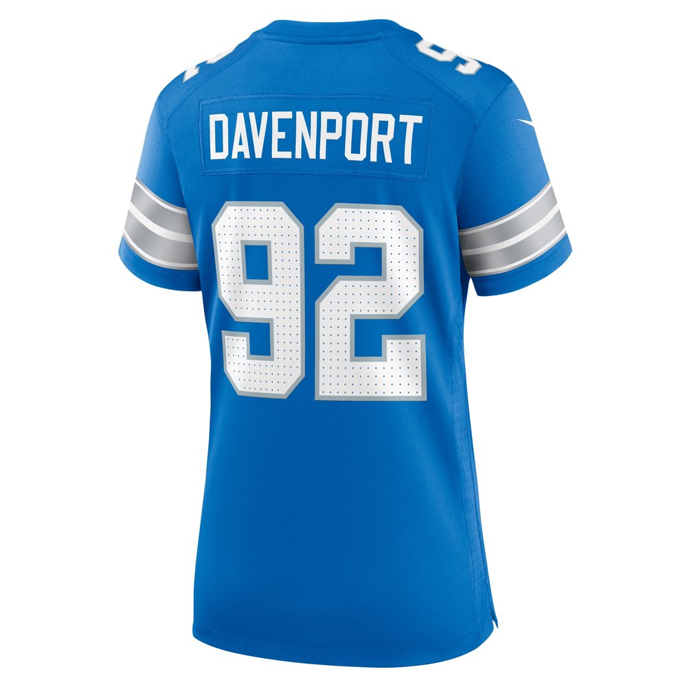 Women's Detroit Lions Marcus Davenport Blue Team Game Jersey 3