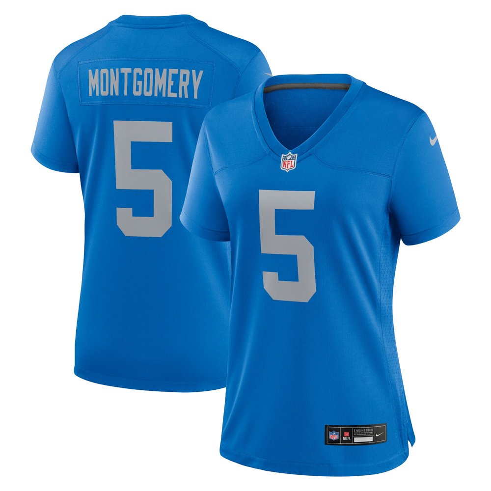 Women's Detroit Lions #5 David Montgomery Blue Alternate Game Jersey 1