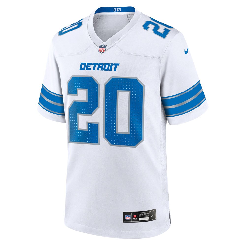 Men's Detroit Lions #20 Barry Sanders White Retired Player Game Jersey 2