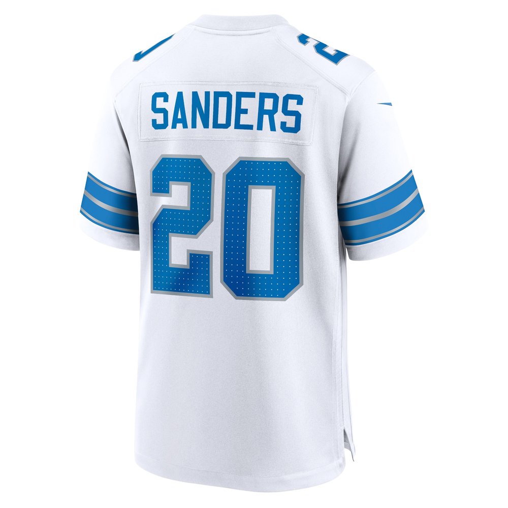 Men's Detroit Lions #20 Barry Sanders White Retired Player Game Jersey 3