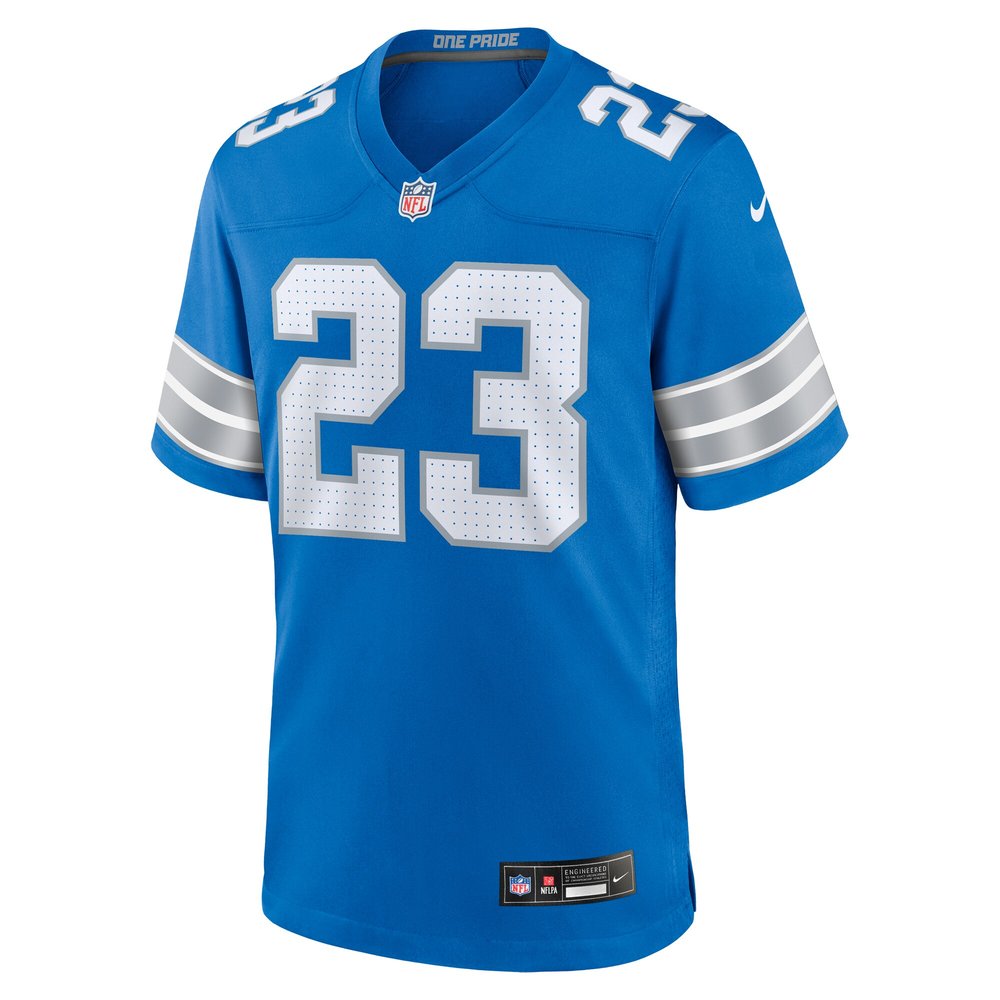 Men's Detroit Lions Carlton Davis III Blue Game Jersey 2