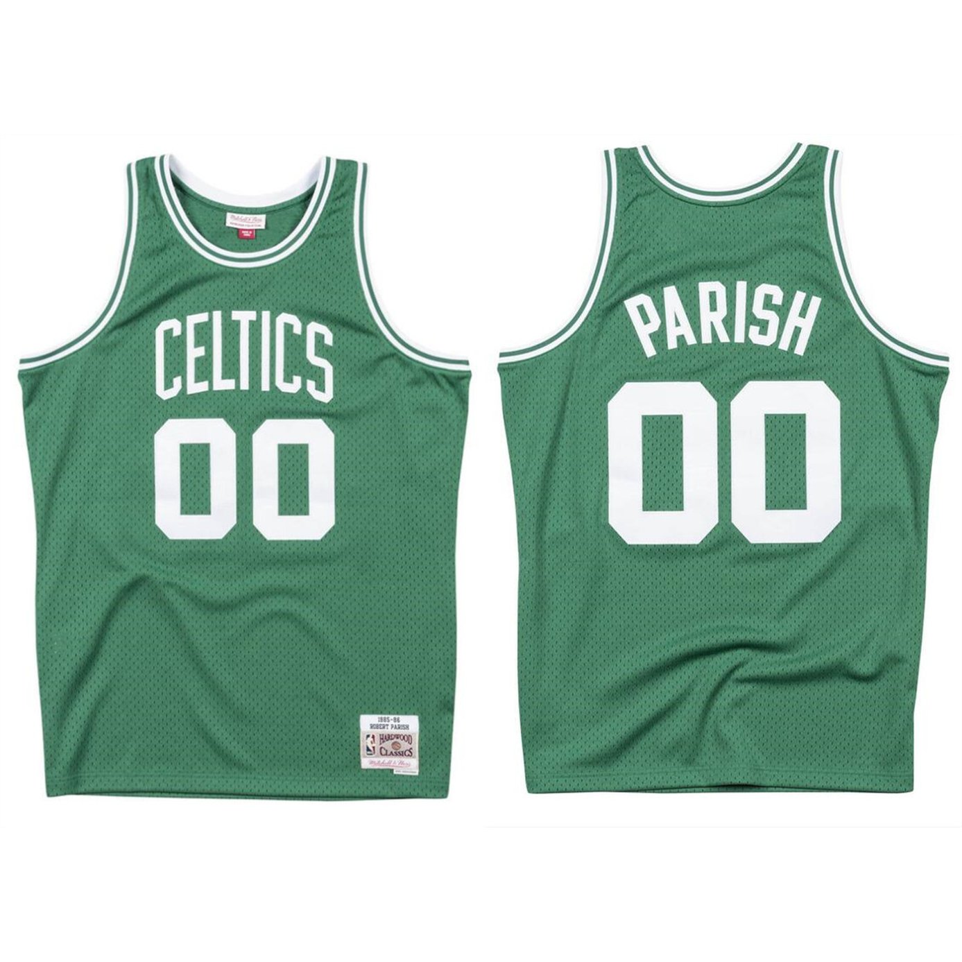 Men's Boston Celtics #00 Robert Parish Green 1985-86 Throwback Stitched Jersey 1