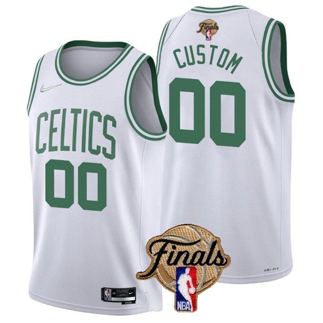 Men's Boston Celtics Active Player Custom 2022 White NBA Finals Stitched Jersey 1