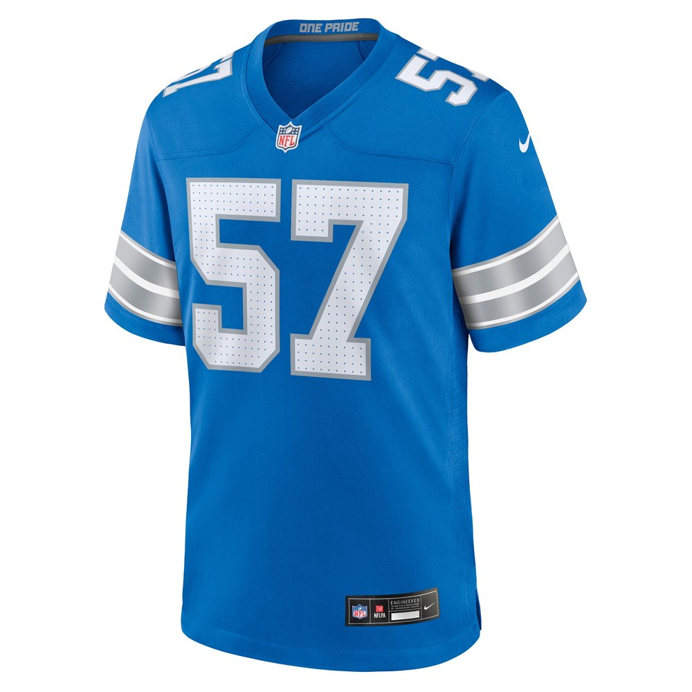 Men's Detroit Lions #57 Nate Lynn Blue Game Jersey 2