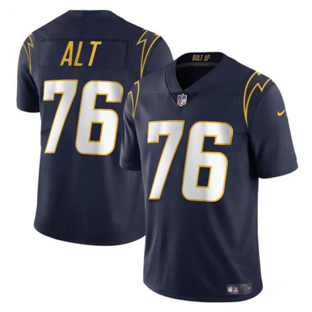 Youth Los Angeles Chargers #76 Joe Alt Navy 2024 Draft Vapor Limited Stitched Football Jersey 1