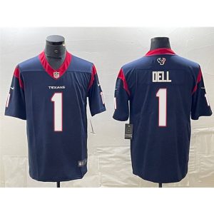 Men's Houston Texans #1 Tank Dell Navy Vapor Untouchable Stitched Football Jersey