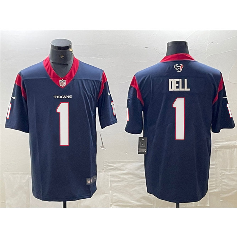 Men's Houston Texans #1 Tank Dell Navy Vapor Untouchable Stitched Football Jersey 1