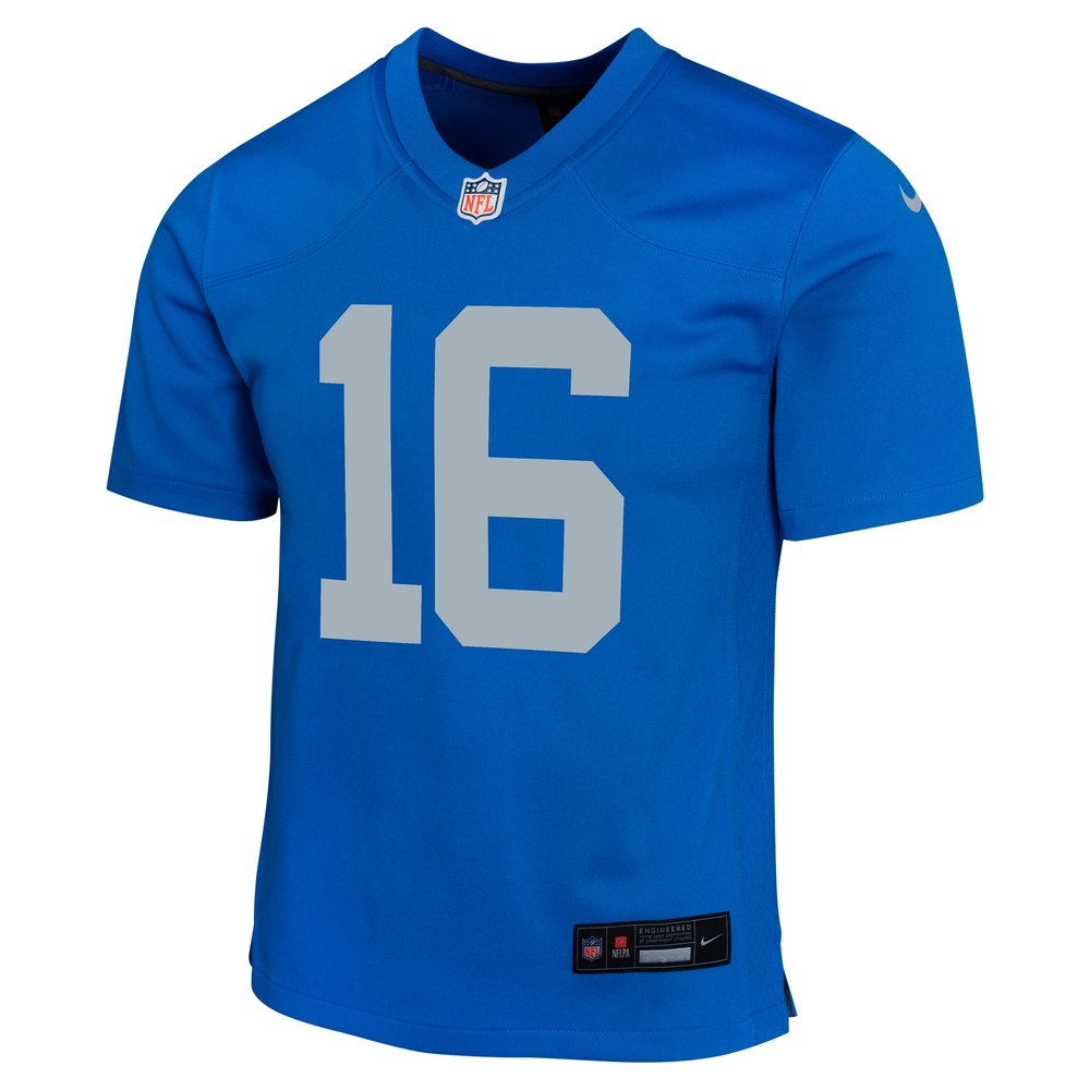 Youth Detroit Lions #16 Jared Goff Blue Alternate Game Jersey 2