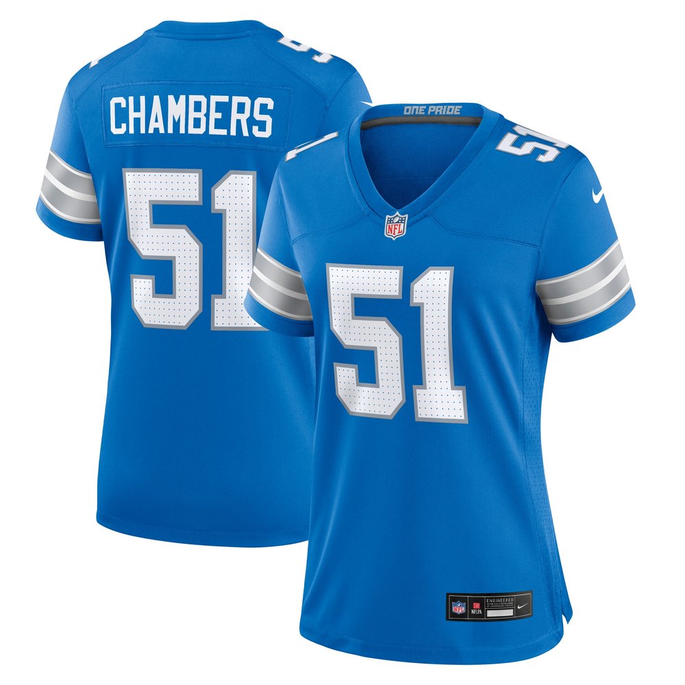 Women's Detroit Lions Steele Chambers Blue Game Jersey 1