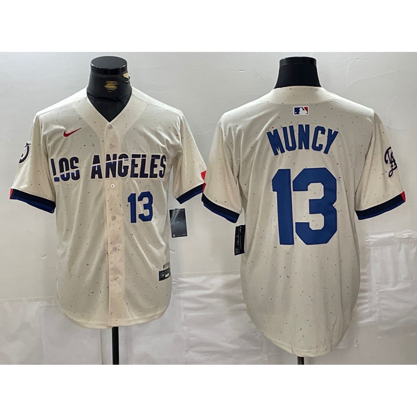 Men's Los Angeles Dodgers #13 Max Muncy Cream Stitched Baseball Jersey 1