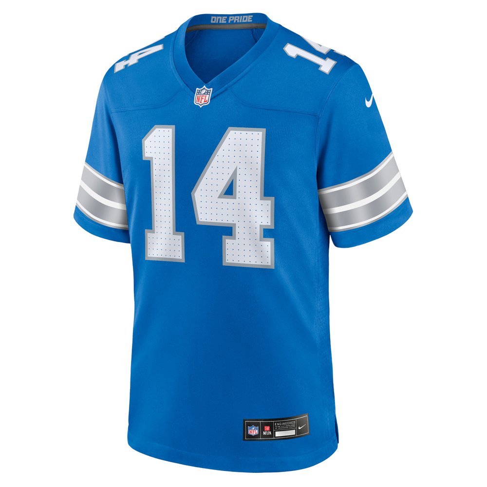 Men's Detroit Lions #14 Amon-Ra St. Brown Blue Game Jersey 2