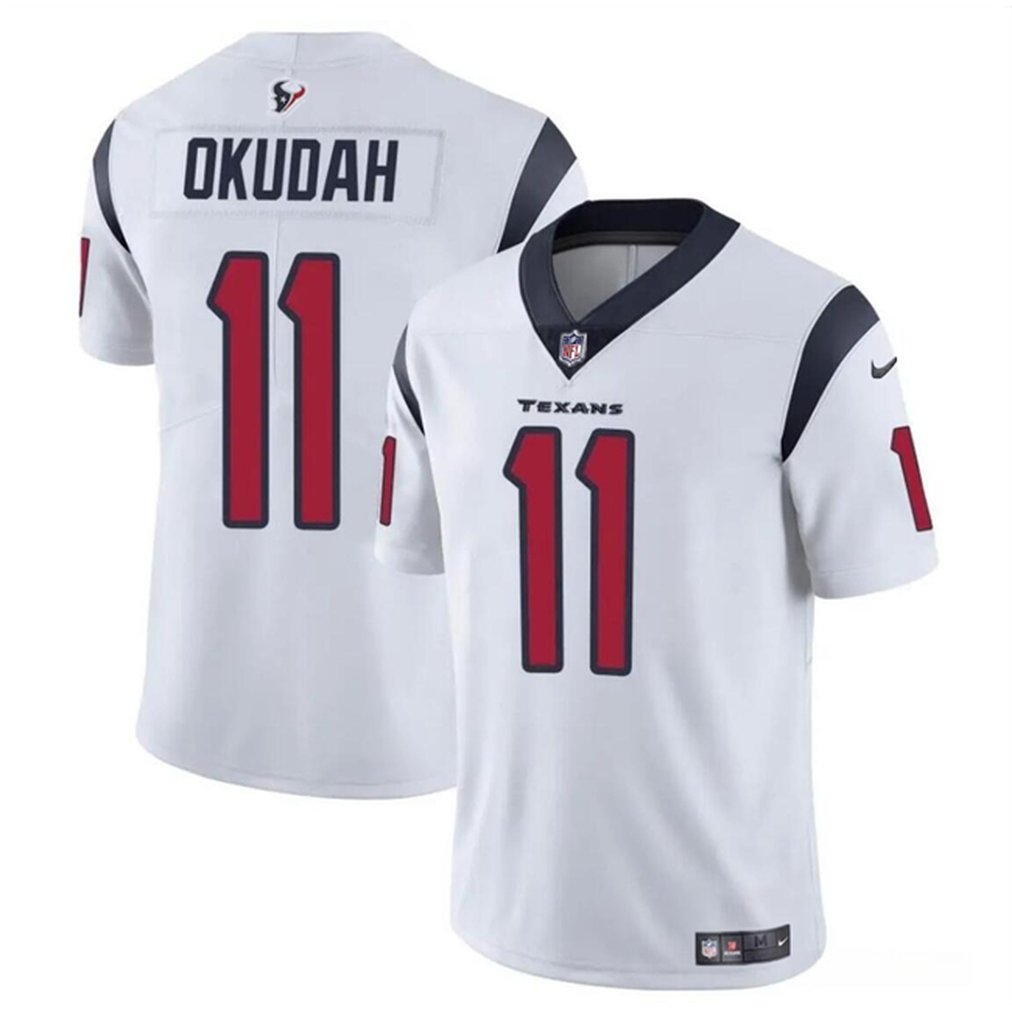 Men's Houston Texans #11 Jeff Okudah White Vapor Untouchable Stitched Football Jersey 1