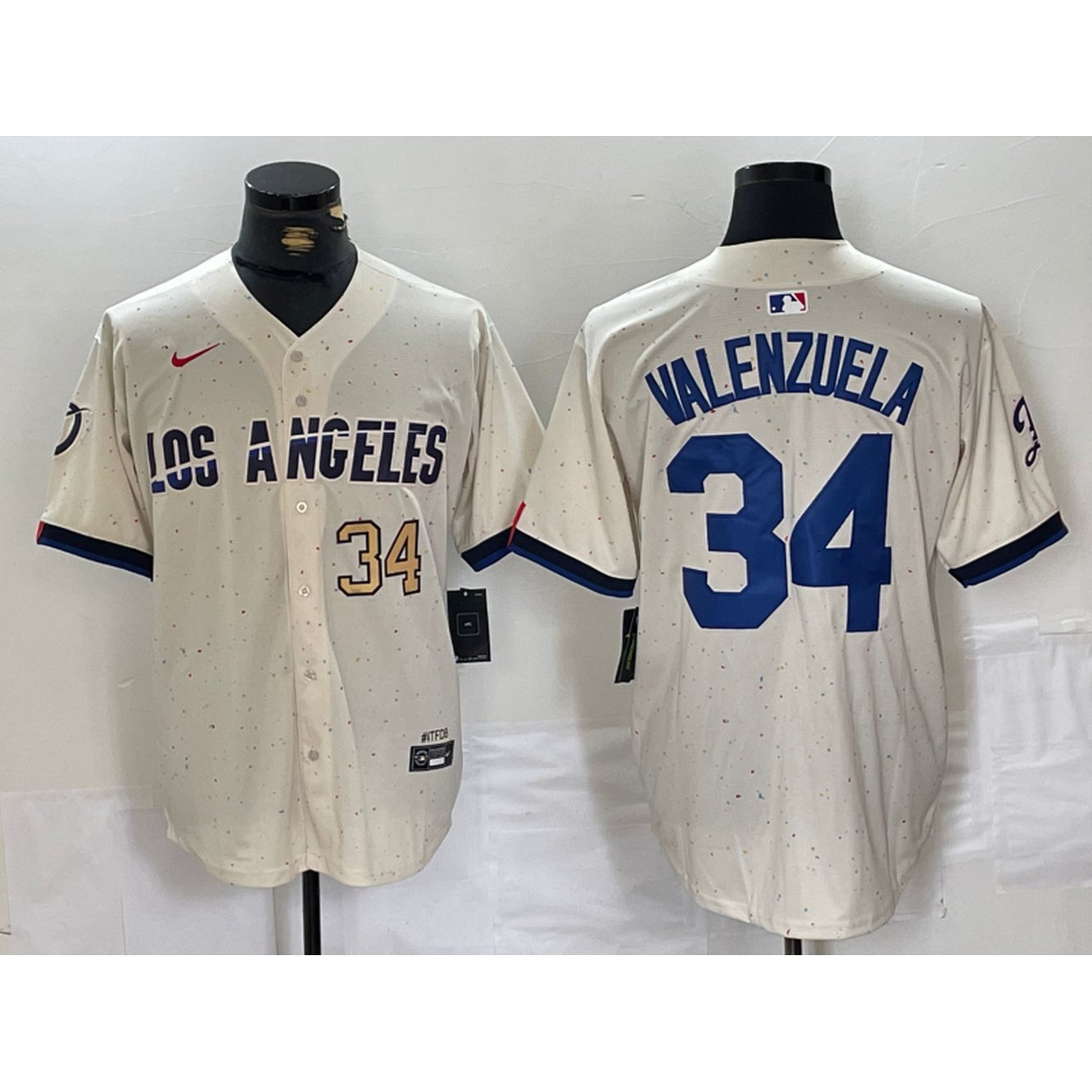 Men's Los Angeles Dodgers #34 Toro Valenzuela Cream Stitched Baseball Jersey 1