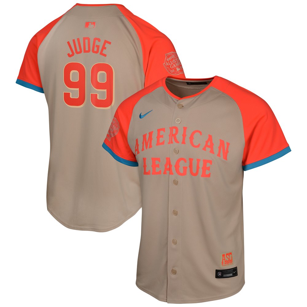 Youth American League #99 Aaron Judge Cream 2024 MLB All-Star Game Limited Player Jersey 1