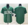 Men's Boston Celtics Blank Green Stitched Baseball Jersey