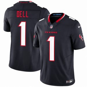 Men's Houston Texans #1 Tank Dell Navy 2024 Vapor F.U.S.E. Limited Stitched Jersey