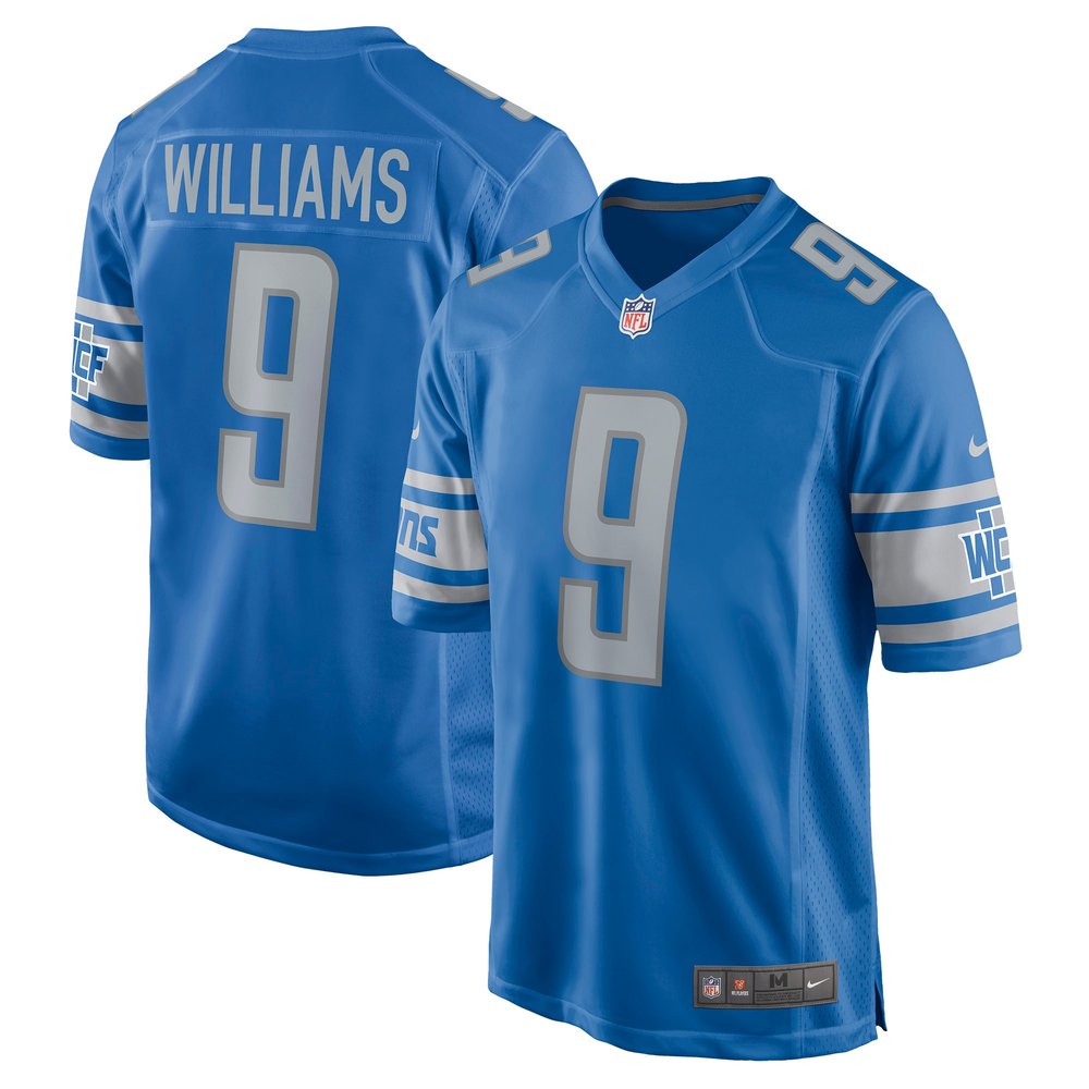 Men's Detroit Lions Jameson Williams Blue Player Game Jersey 1