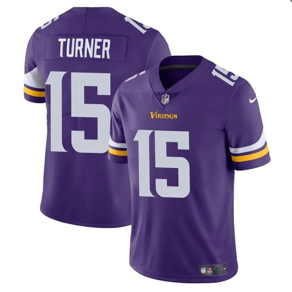 Men's Minnesota Vikings #15 Dallas Turner Purple 2024 Draft Vapor Untouchable Limited Stitched Jersey 1