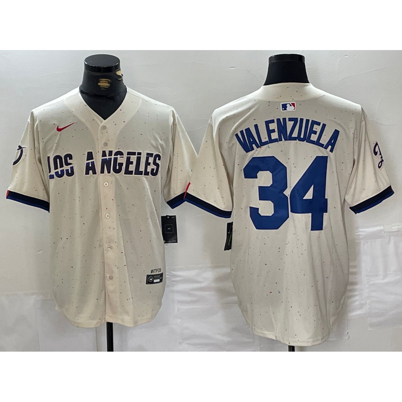 Men's Los Angeles Dodgers #34 Toro Valenzuela Cream Stitched Baseball Jersey 1