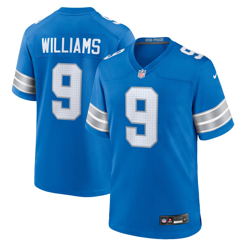 Men's Detroit Lions Jameson Williams Blue Game Jersey 1