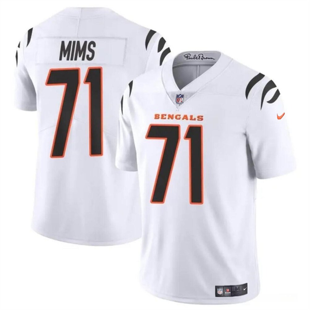 Men's Cincinnati Bengals #71 Amarius Mims White 2024 Draft Vapor Untouchable Limited Stitched Jersey 1