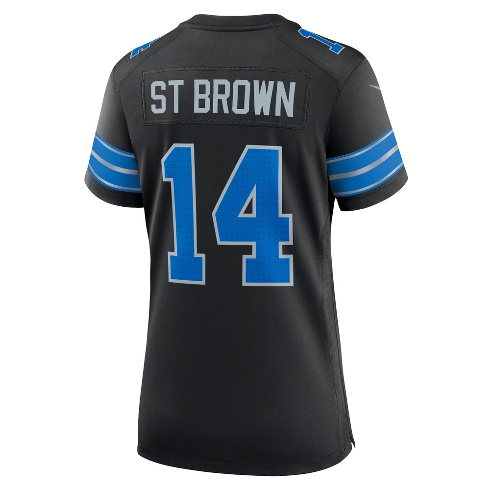 Women's Detroit Lions #14 Amon-Ra St. Brown Black 2nd Alternate Game Jersey 3