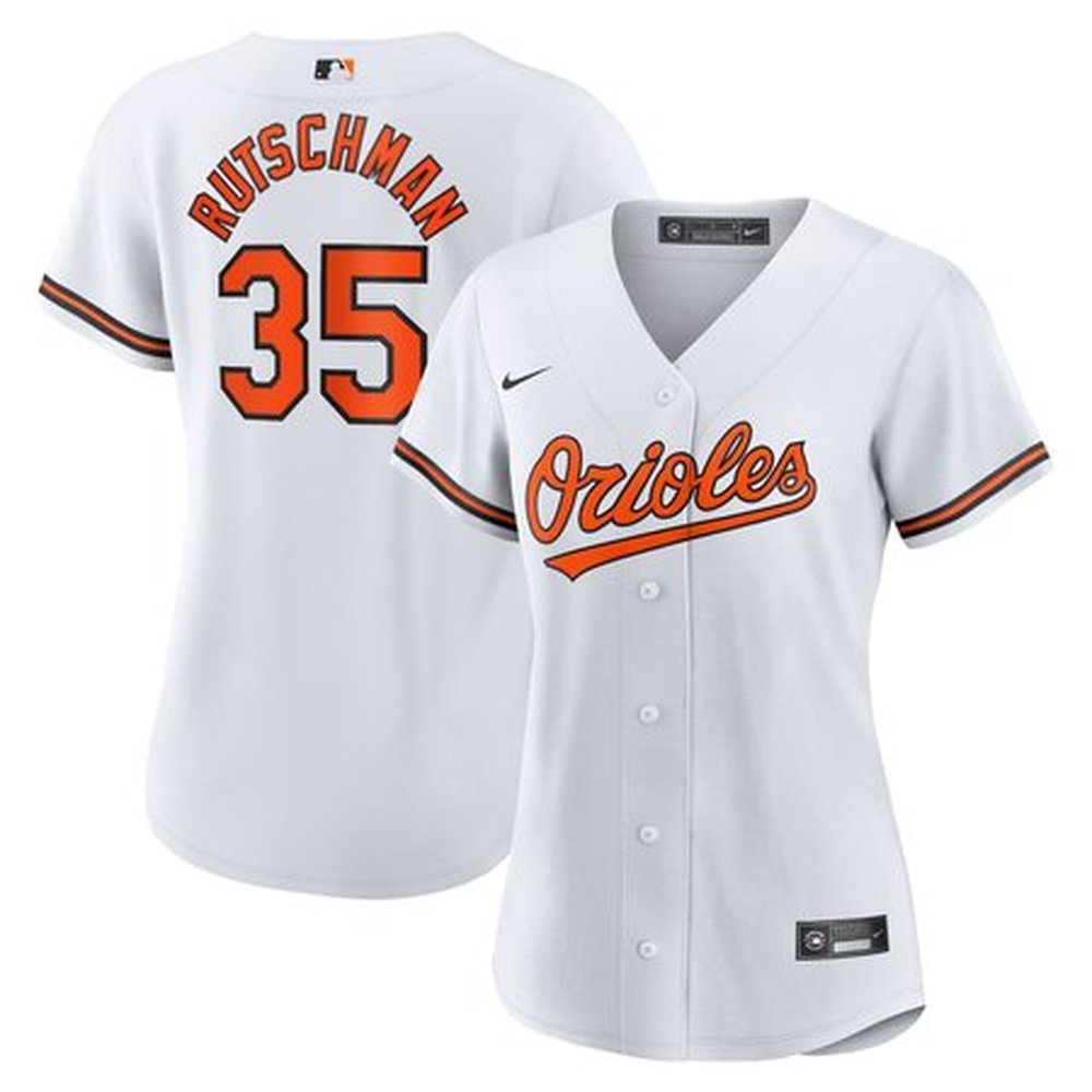 Women's Baltimore Orioles Adley Rutschman White Home Replica Player Jersey 1