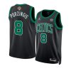 Men's Boston Celtics #8 Kristaps Porzingis Black 2024 Finals Statement Edition Stitched Basketball Jersey