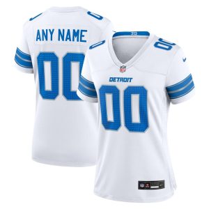 Women's Detroit Lions White Custom Game Jersey