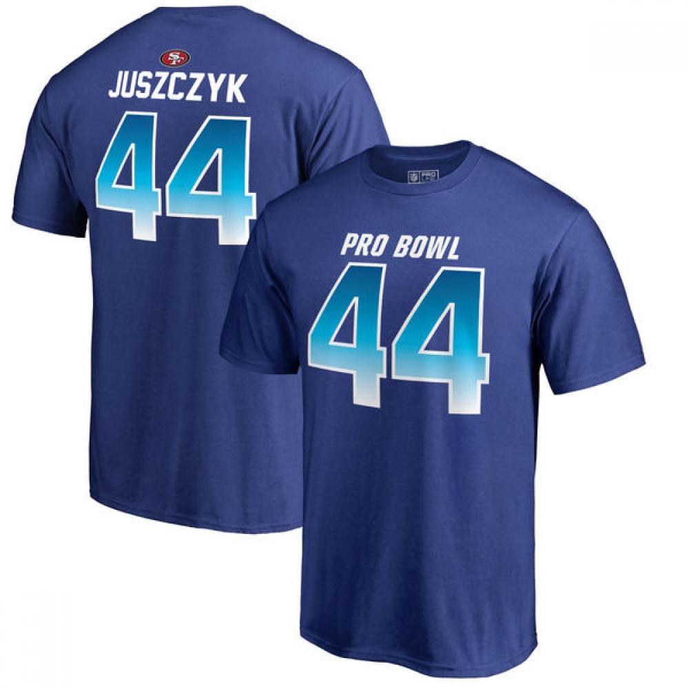 49ers #44 Kyle Juszczyk AFC Pro Line 2018 NFL Pro Bowl Royal T-Shirt 1